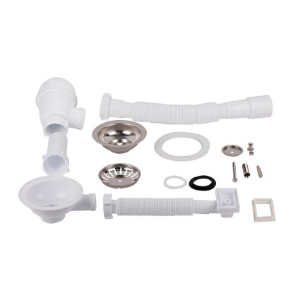 Сифон для кухонной мойки Lidz (WHI) 60 05 M001 01 EURO (выход 50 мм) - 3