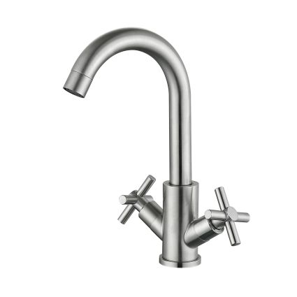 Змішувач для кухні Lidz Wind 161F двохвентильний LDWIN161FNKS46098 Nickel - 1