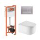 Комплект: Qtap Taurus Ultra Quiet подвесной унитаз QT2433084EUQW + Nest комплект установки 4в1 (Клавиша квадратная Satin) QT0133M425 + QT0111M06029SAT - 1