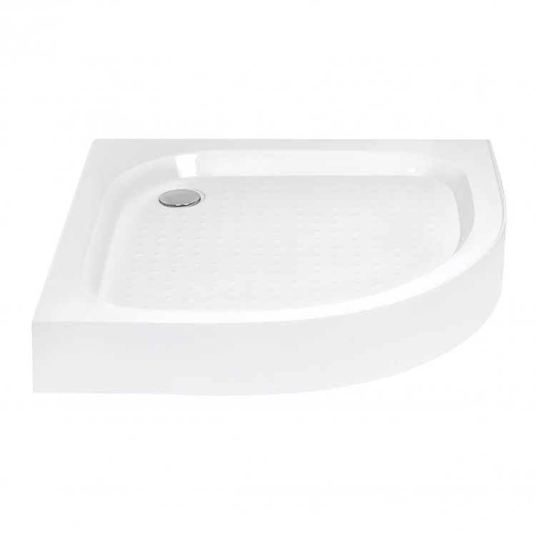 Душовий піддон напівкруглий акрил KAPIELKA ST90x90x14,мілкий,д/злива 52 мм Lidz - 1