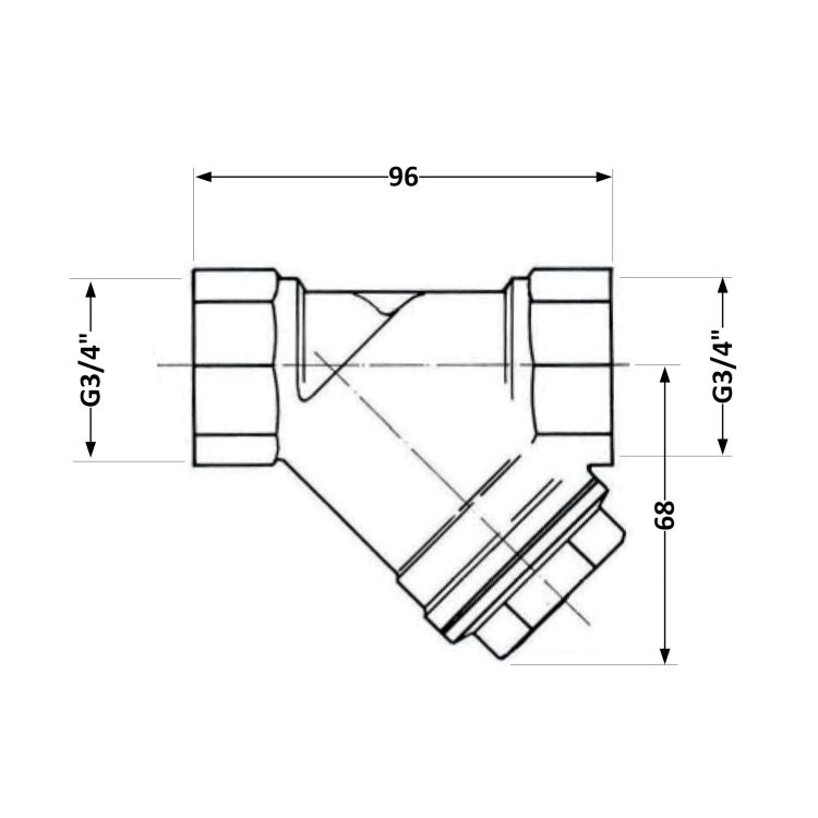 Фільтр косий Icma №50 грубої очистки 1 1/4&amp;quot;ВВ латунний 83050AG05 - 2
