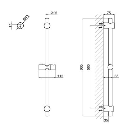 Штанга для душа Qtap Lepit 82103OB - 2