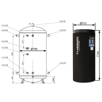 Теплоакумулятор Thermo Alliance TA-ТАМ-00 750 з ізоляцією 80 мм - 2