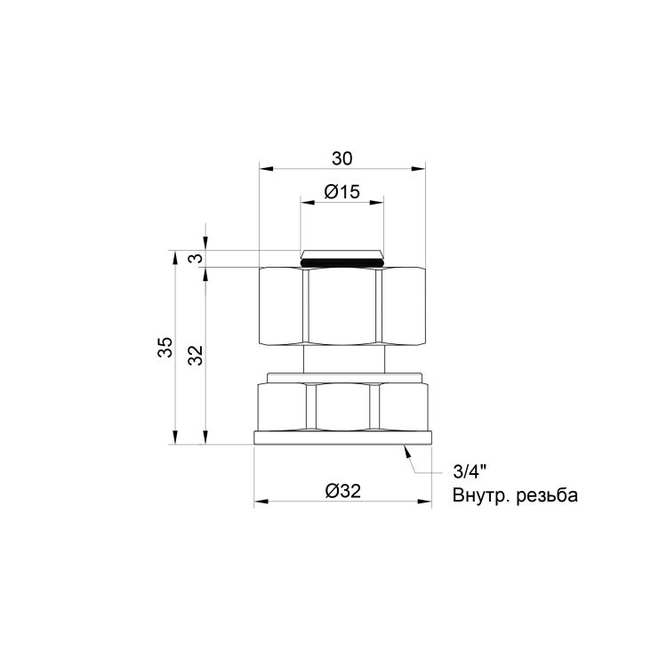 Сгон металлопл 20*3/4в SD Plus SD153W2020 - 2