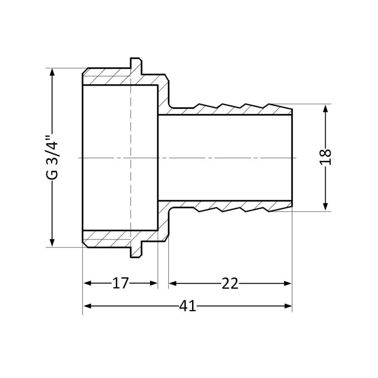 Штуцер SD Plus 18х3 / 4 &amp;quot; ЗР SD4272018 - 2