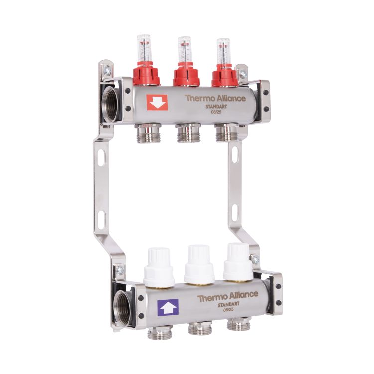 Колектор з витратомірами SD Plus 1&amp;quot; на 3 виходи нерж. - 2