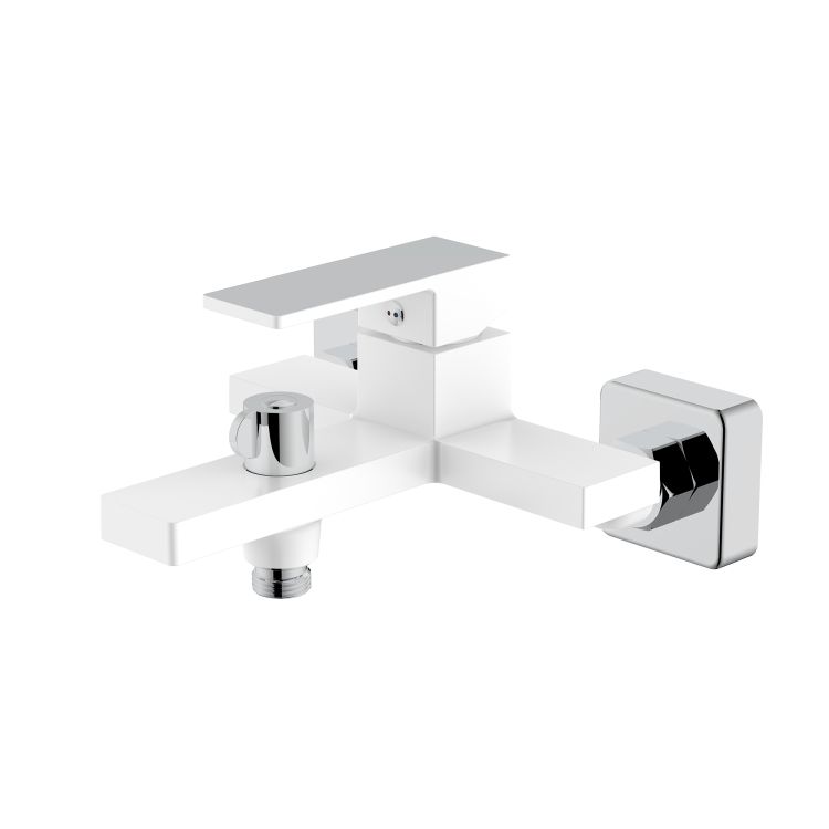 Змішувач для ванни Gemini (з душовим гарнітуром) QTGEM259CRW45683 Chrome/White Qtap - 1