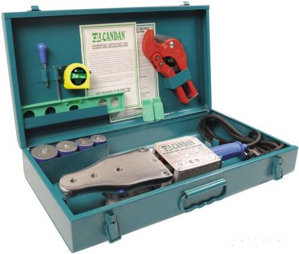 Паяльник для полипропиленовых труб Candan CM-06 SET (в комплекте с насадками 16-20-25-32-40) 1500W - 1