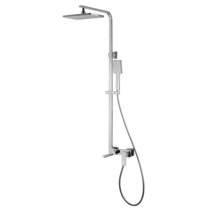 LEON система душова (змішувач для ванни, верхній та ручний душ 1 режим, шланг полімер 1,5 м) - 1