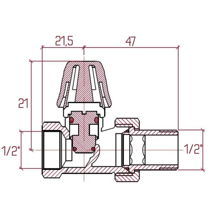 Кран д/рад. прямий 1/2&amp;quot; нижній арт815 ICMA - 2