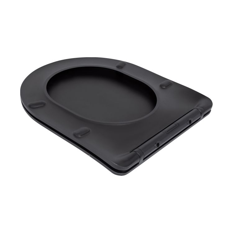 Унітаз підвісний Qtap Robin New Ultra Quiet безобідковий з сидінням Soft-close MATT BLACK QT13332381АSMB - 8