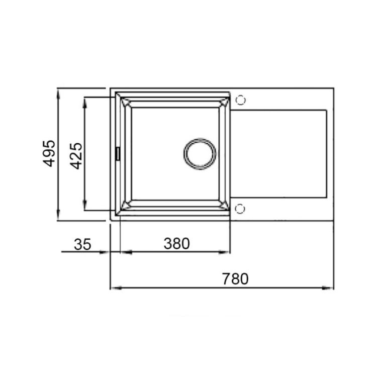 Кухонна мийка Lidz 790x495/230 MAR-07 (LIDZMAR07790495230) - 2
