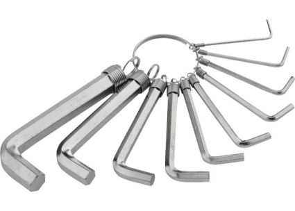 Набір ключів імбусових HEX, 1,5-10 мм, CrV, 10шт., нікельовані, на кільці SPARTA 112665 - 2