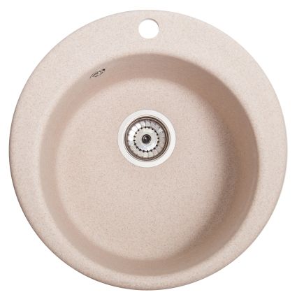 Мийка SOLID Ponu 475*370 рожевий зі штучного каменю, з сіфоном - 1