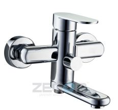 Z65-LOB3-A128 белый ZEGOR Смеситель для ванны короткий гусак, к.35