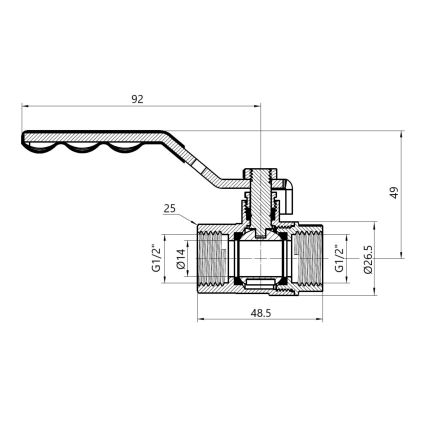 Кран кульовий SD Plus 1/2&amp;quot; ВВ газ - 2