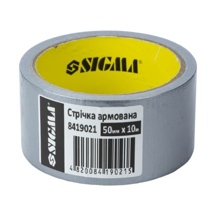 Лента армированная (серая) 50мм×10м Sigma (8419021) - 1