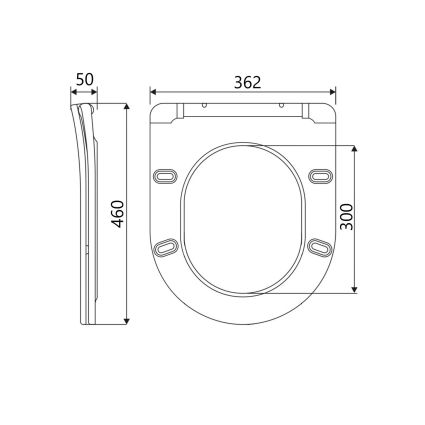 Сидіння для унітаза (Robin 520,660, Scorpio 520,660) 460x362x50 мм, White, з мікроліфтом, Slim Duroplast, Quick Release QTSC179W47351 Qtap - 2