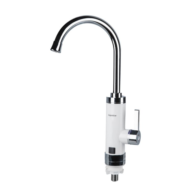 Кран-водонагрівач проточний HZ 3.0 кВт 0,4-5бар для кухні гусак вухо на гайці (C) AQUATICA (HZ-6B143C) - 1