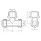 Тройник обтискний SD Forte 16х1/2&amp;quot;х16 ЗР SF178W161516 - 2