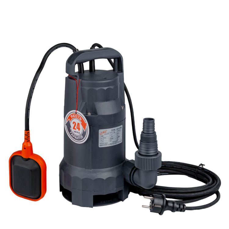 Насос дренажный садовый 0,4кВт Hmax 7м Qmax 233л/мин (част. до 25мм) LEO (773163) - 2