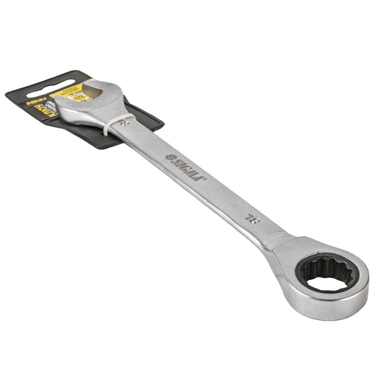 Ключ рожково-накидной трещоточный 18мм CrV satine Sigma (6022181) - 5