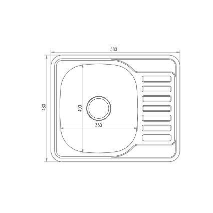 Кухонна мийка Brinex 5848 0,8 мм Satin (BRIN5848SAT08) - 2