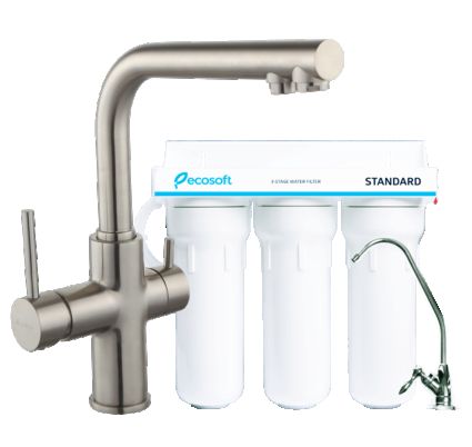 Комплект: DAICY змішувач для кухні сатин, Ecosoft Standart система очищення води (3х ступінчаста) - 1