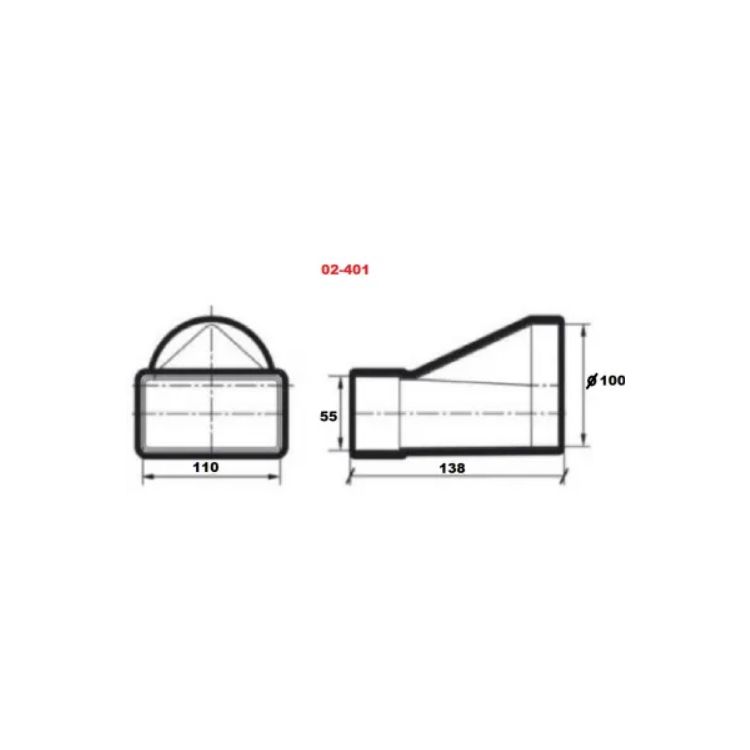 Соединитель airRoxy 110*55 ф100 (02-401) белый - 2