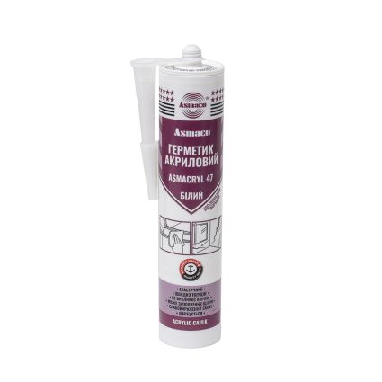 Герметик акриловий білий 280мл (530г) ОАЕ ASMACO (2732841) - 1