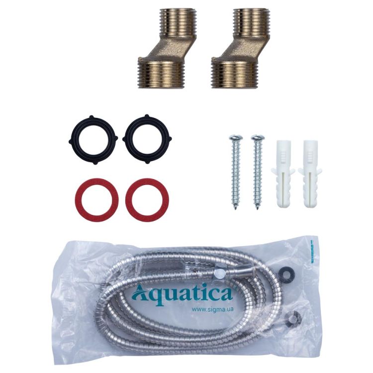 Смеситель PM 1/2&amp;quot; для ванны гусак изогнутый дивертор встроенный шаровый AQUATICA (PM-5C457C) - 4