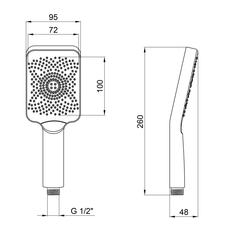 Qtap Rucni Лійка для ручного душу 145x90 мм прямокутна QTRUCA145S1GRP Graphite - 2