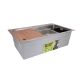 Мийка для кухні інтегрована Lidz Handmade H6845 Brushed Steel 3,0/1,0 мм LDH6845BRU49455 - 6
