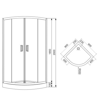 Душова кабіна Eger Tisza (Amur) 90x90 см 599-021-A - 2