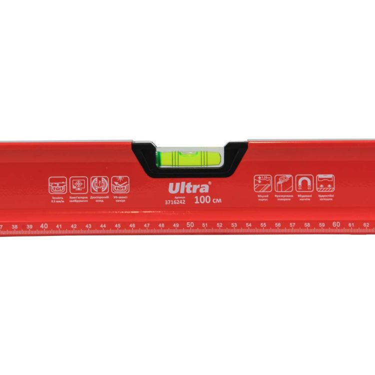 Уровень магнитный 3 капсулы + зеркальный глазок 2 рукоятки 100см ULTRA (3716242) - 5