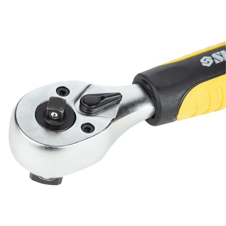 Ключ-трещотка двухсторонняя укороченная 1/4&amp;quot;-1/2&amp;quot; 145мм 72T CrV Sigma (6050251) - 2