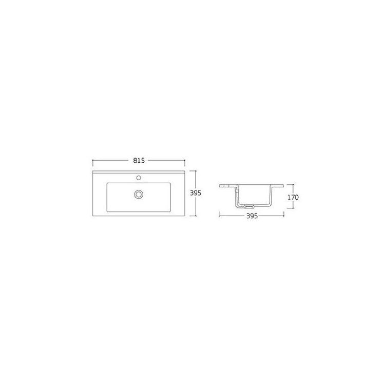 FLY комплект меблів 80см, білий: підлогова тумба, 2 шухляди, дверцята 1, кошик для білизни + умивальник накладний арт RZJ815 - 3