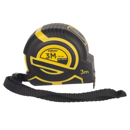 Рулетка магнитная обрезиненная ClickLock нейлоновое покрытие автостоп 3м×16мм SIGMA (3821311) - 3