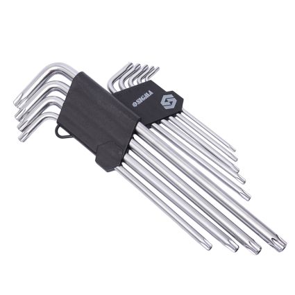 Ключі TORX 9шт T10-Т50мм CrV (довгі з отвором) Sigma (4022231) - 2