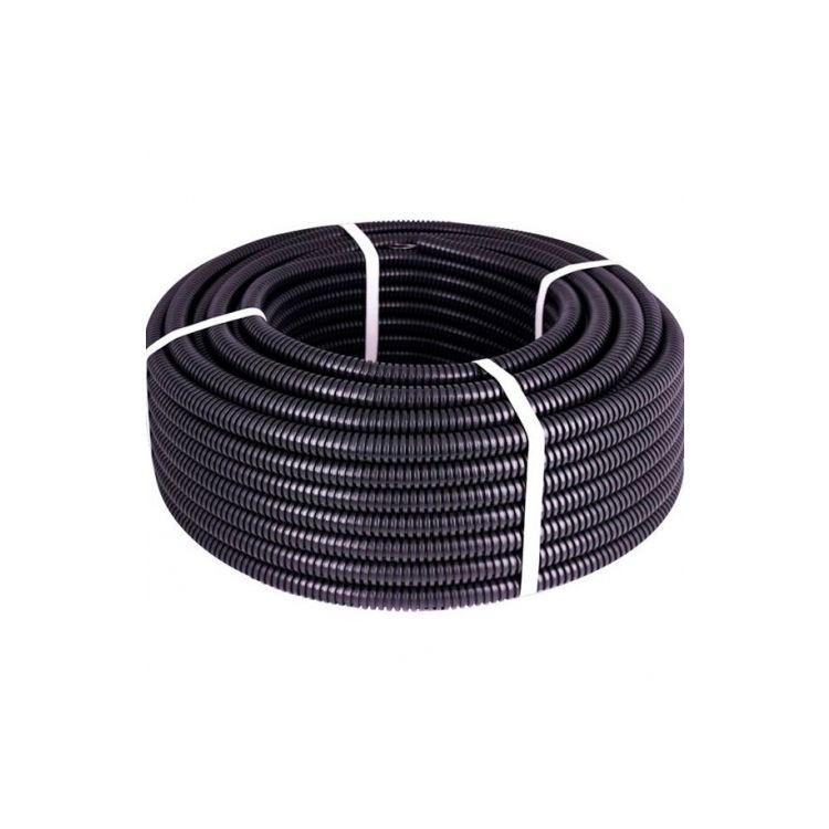 Труба гофрированная п/п, с протяжкой, (100 м) НГ устойчивая к УФ 20, ЧЕРНАЯ, тяжелая МЕГАtek - 1