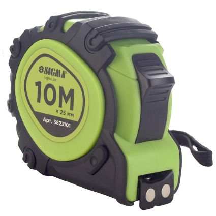 Рулетка магнитная фиксатор+тормоз 10м*25мм Sigma (3823101) - 4