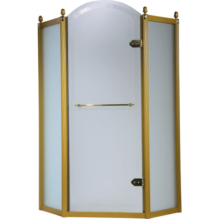 GRAND TENERIFE Gold Кабина пятиугольная с распашной дверью,в золоте, без поддона 1000*1000*2000мм - 1