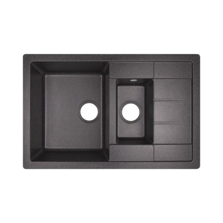 Кухонна мийка Lidz 780x495/200 BLA-03 (LIDZBLA03780495200) - 1