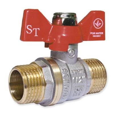 Кран кульовий SANTAN 1/2&amp;quot; Standard метелик зовнішня/зовнішня - 1