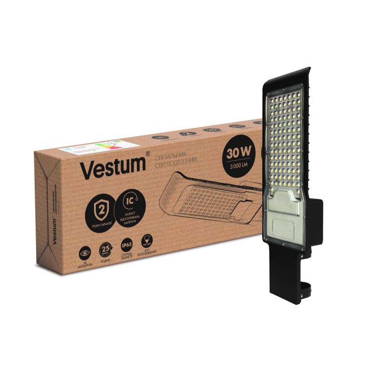Светильник консольный LED Vestum 30W 3000Лм 6500K 85-265V IP65 - 1