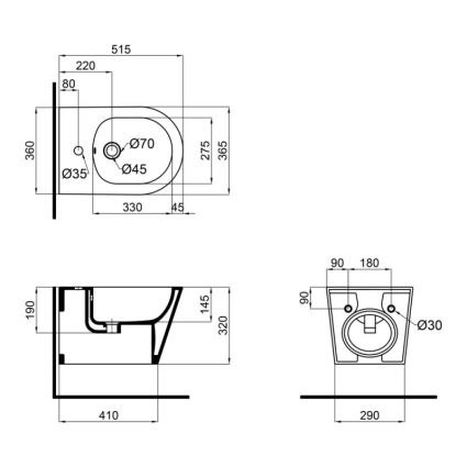 Біде підвісне Qtap Swan QT16555378W - 2