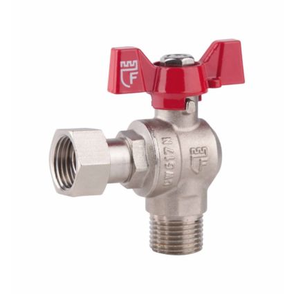 Кран кульовий кутовий з накидною гайкою Forte 224W 1/2в х 1/2н SF224W15 - 1