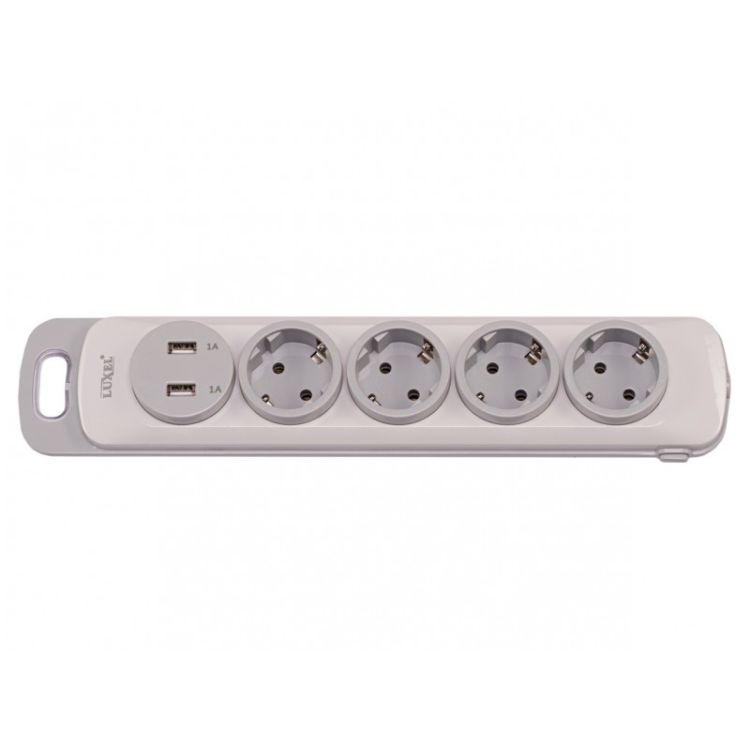 Л 4351 Колодка 3-я с/з с кнопкой + USB LUXEL NOTA - 1