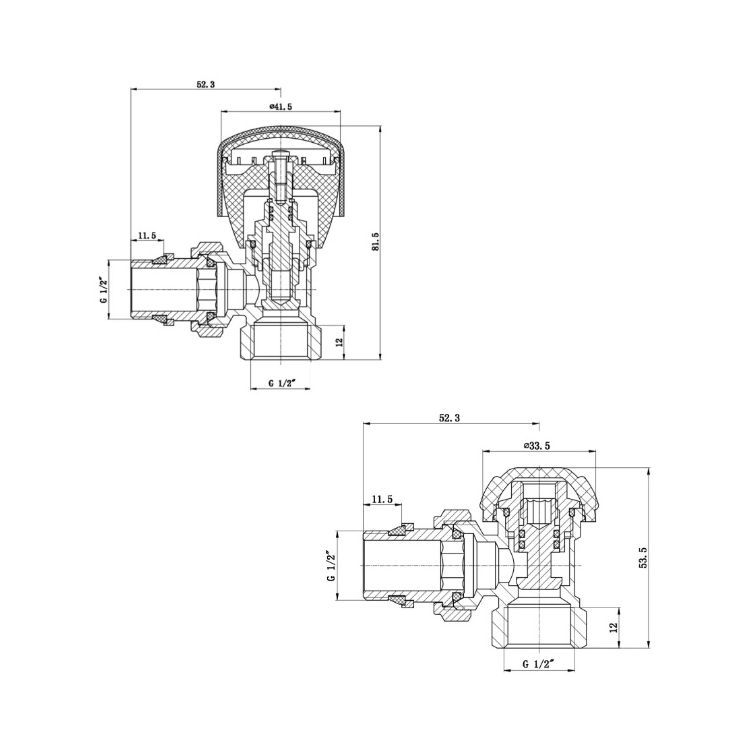 Комплект кранов д/советов. угловых 1/2&amp;quot; Standart TAS232W15 Thermo Alliance - 3