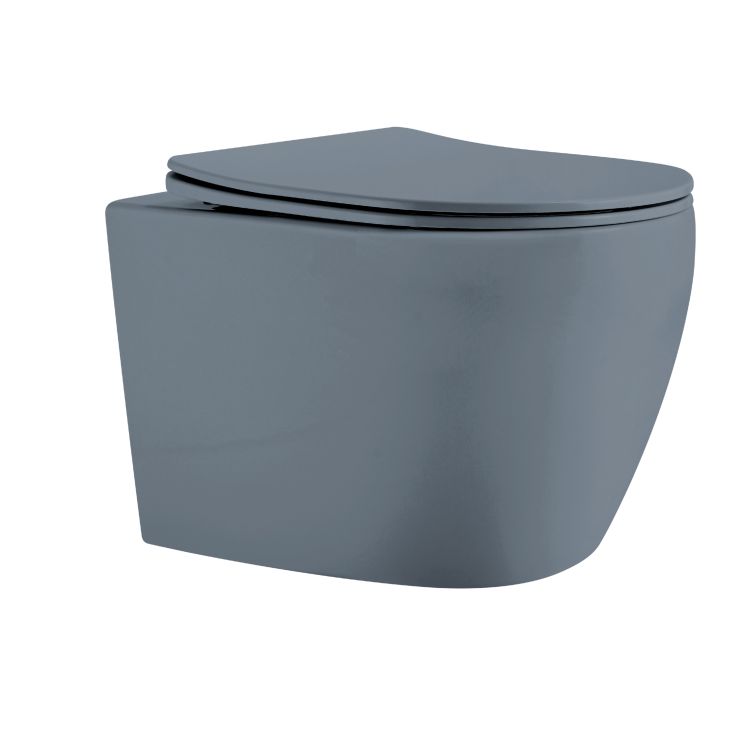 Унітаз підвісний Robin Ultra Quiet 490×365×325 мм, Anthracite, з сидінням Slim Duroplast / Soft-close / Quick Release QT13332381АSAN Qtap - 1
